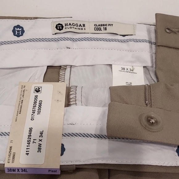 HAGGAR Cool 18 Performance Men's Pants NWT - Picture 5 of 7